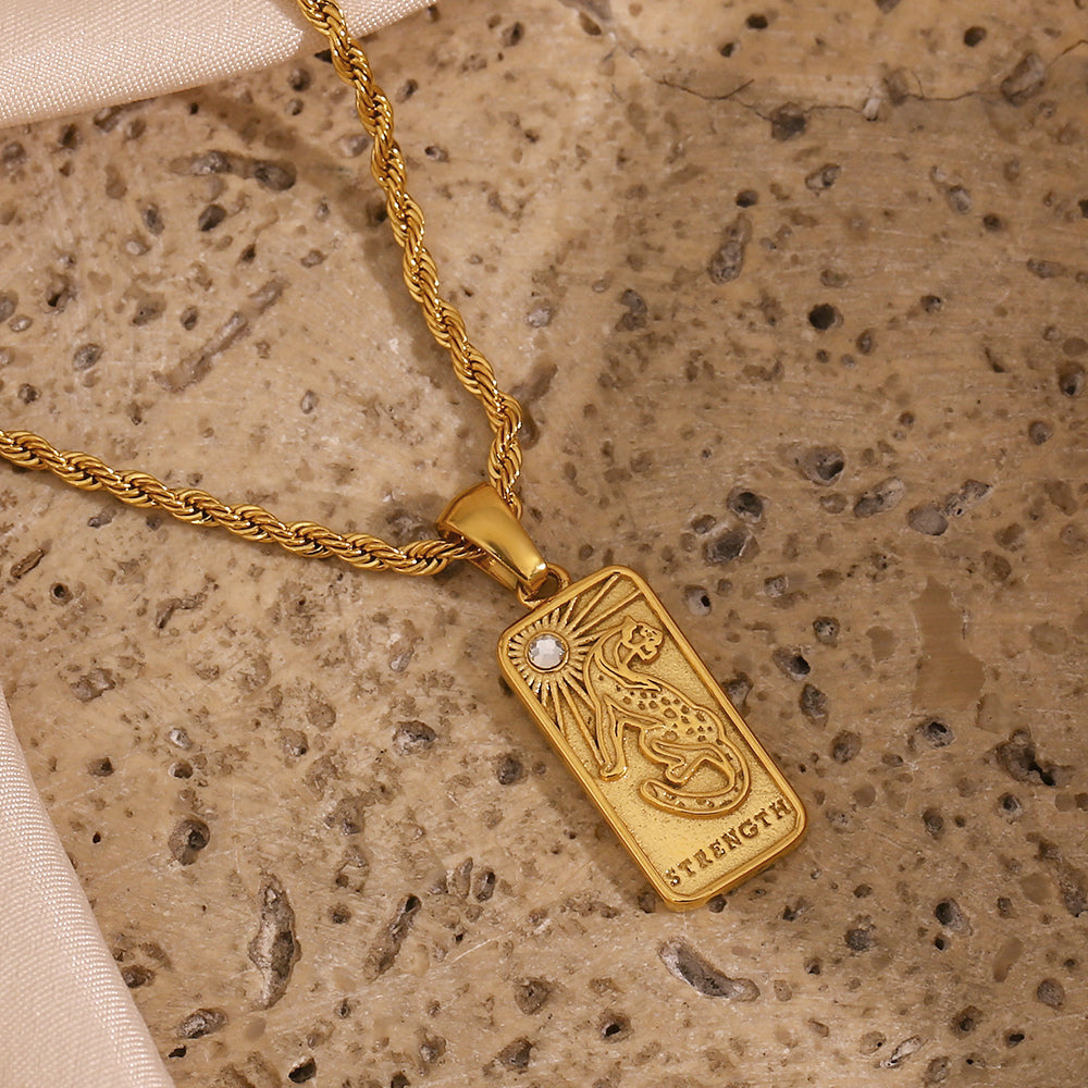 Strength - Tarot card  18k Necklace