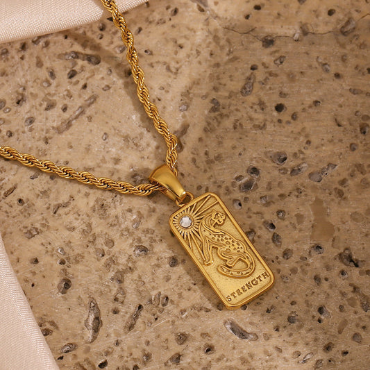 Strength - Tarot card  18k Necklace