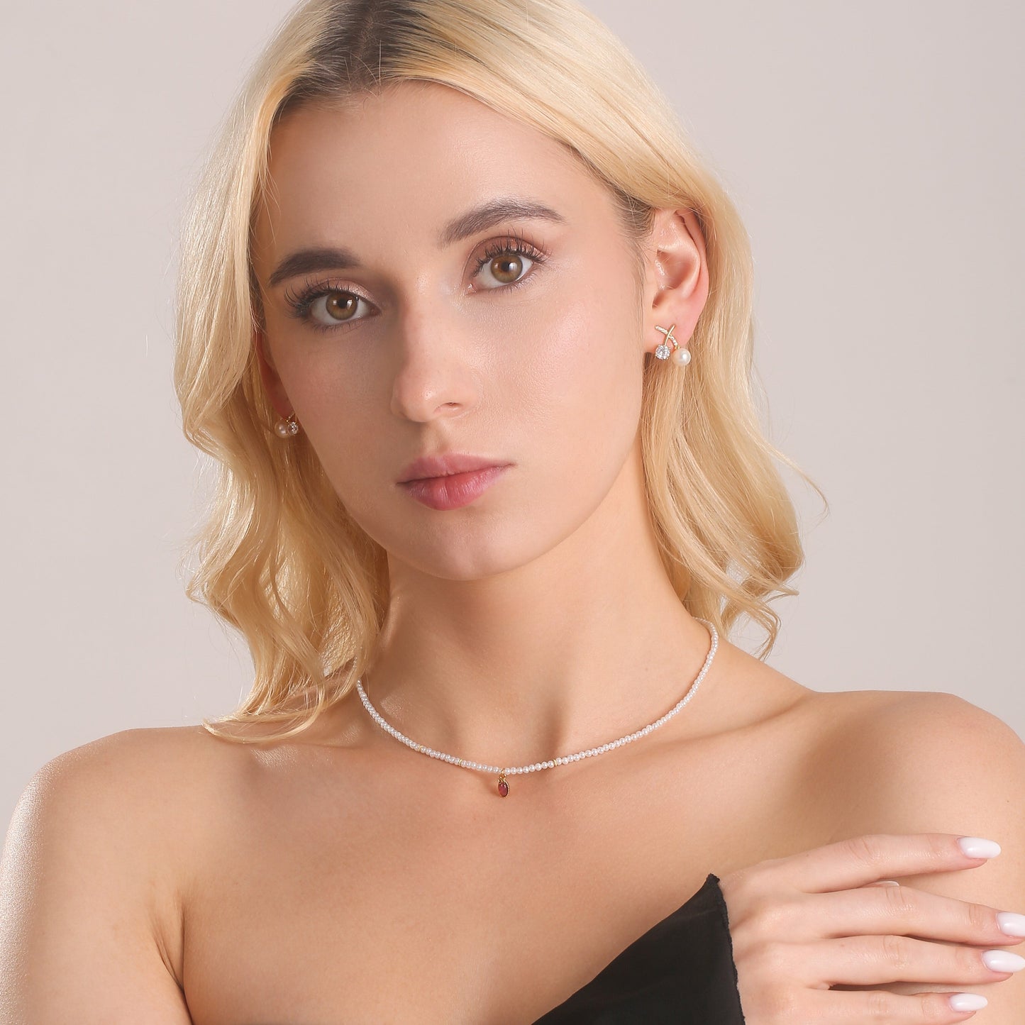 Gold Cherry Pearl Earrings