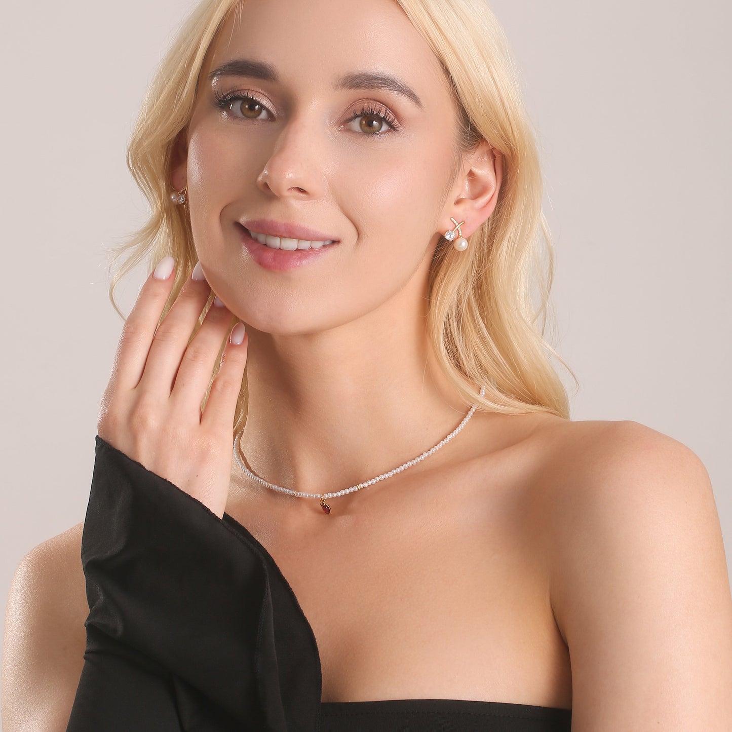 Gold Cherry Pearl Earrings