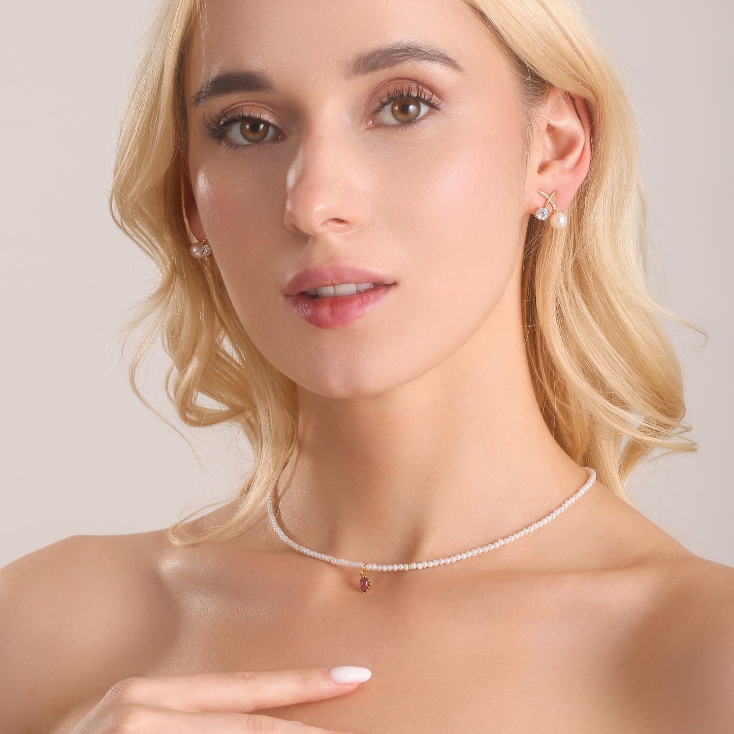 Gold Cherry Pearl Earrings