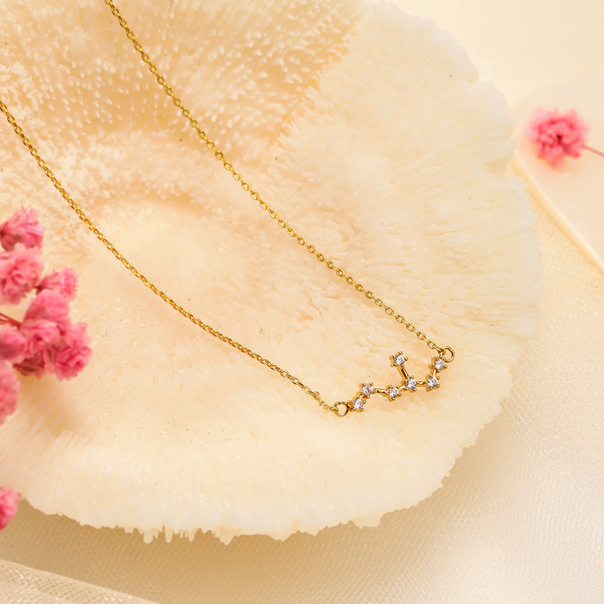 Virgo Constellation Diamond Pendant Necklace