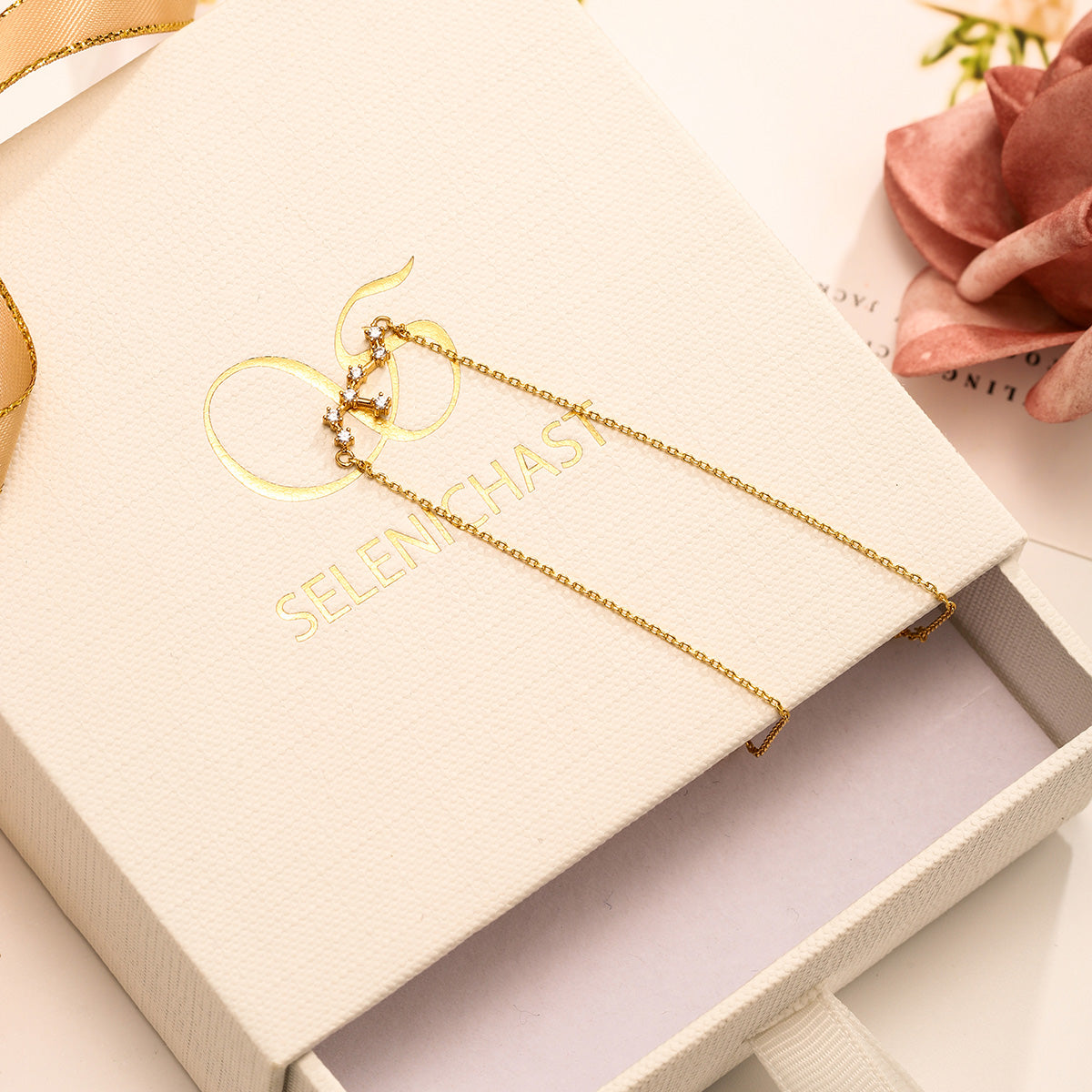 Virgo Constellation Diamond Pendant Necklace