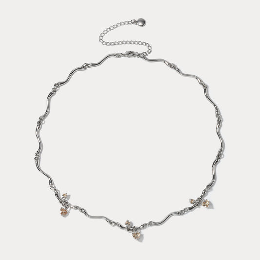 Orange Heart Zircon Necklace