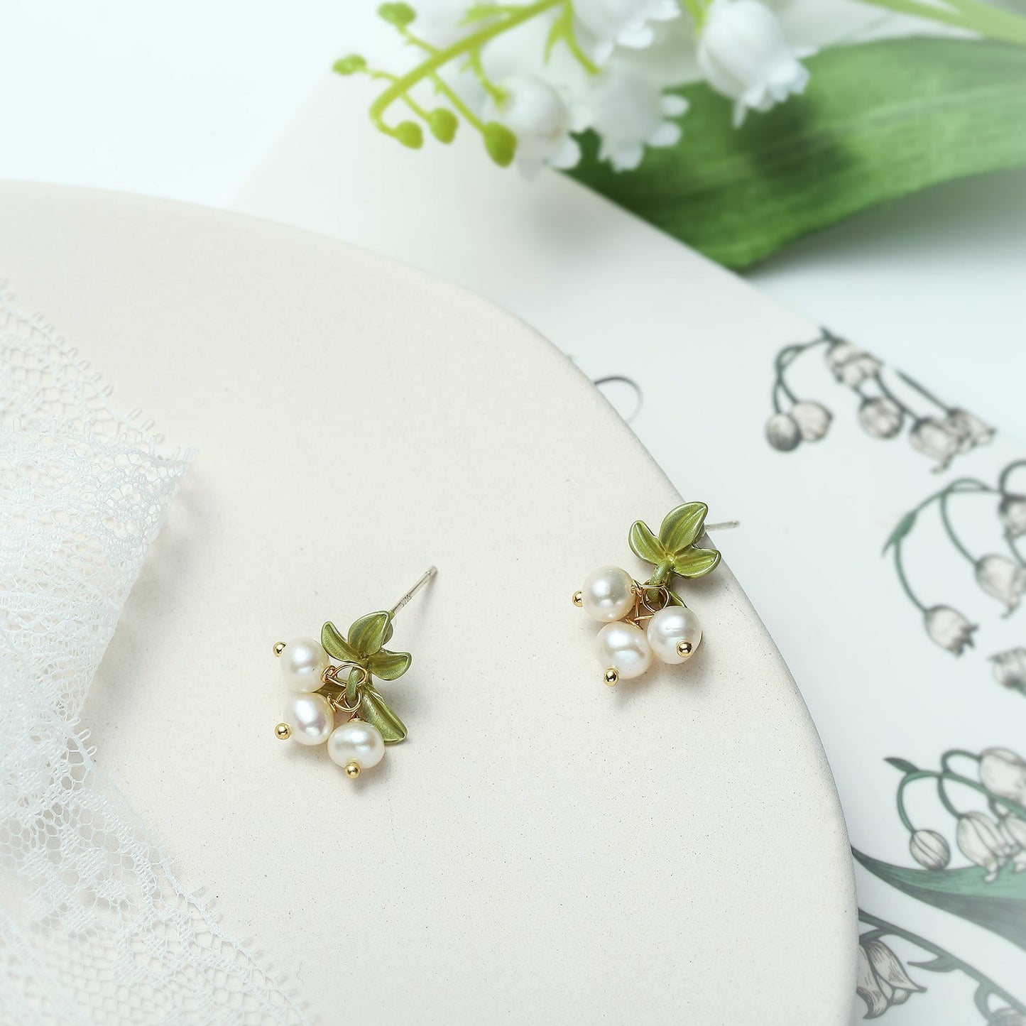 Lily of the Valley Stud Earrings