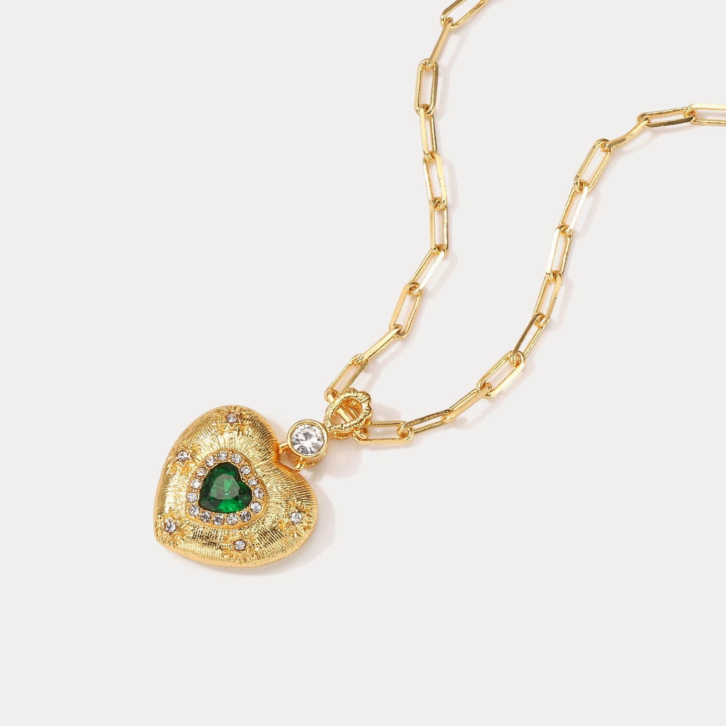 Emerald Mini Heart Necklace