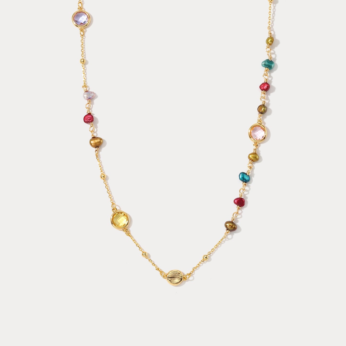 Rainbow Station Beaded Necklace