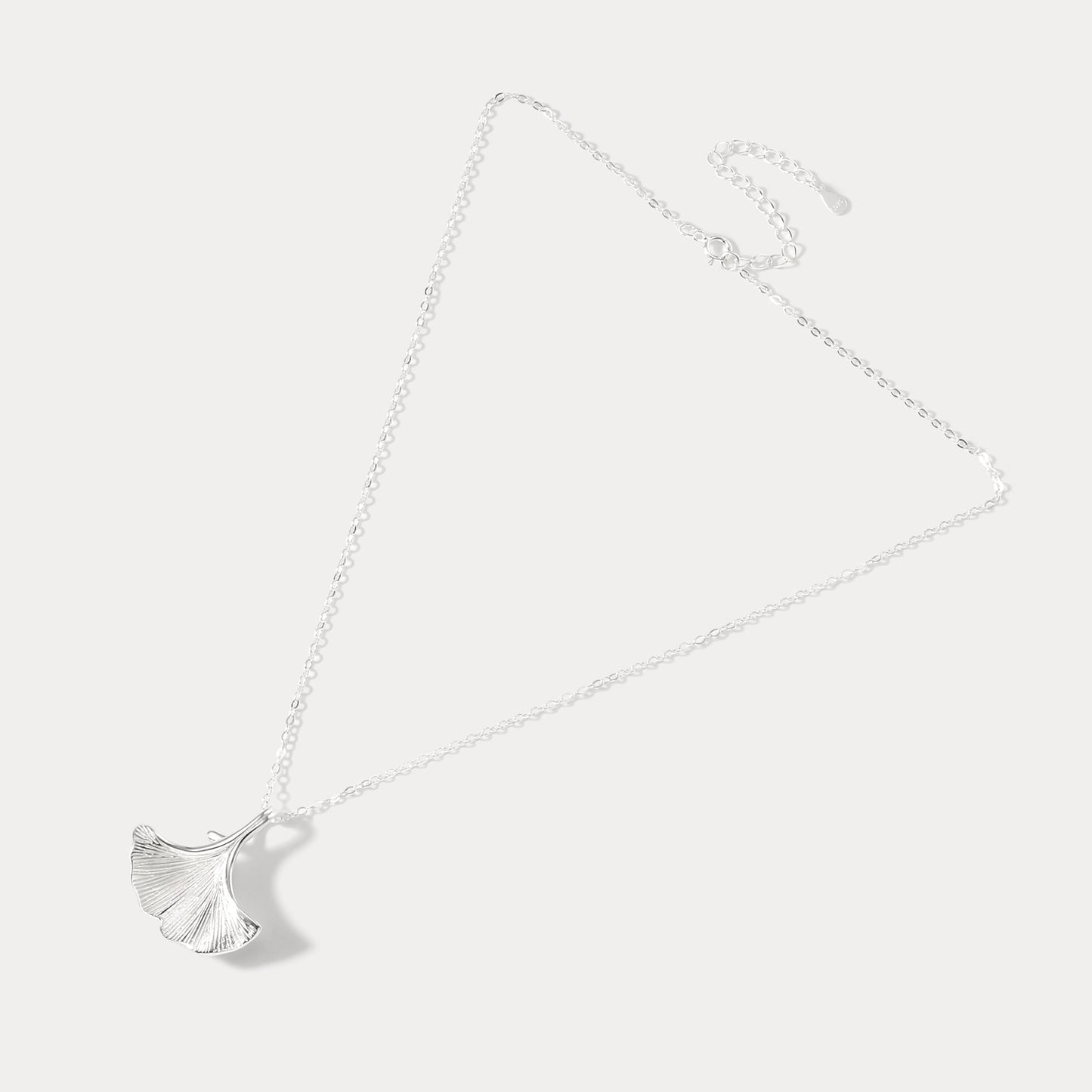 Silver Ginkgo Leaf Necklace