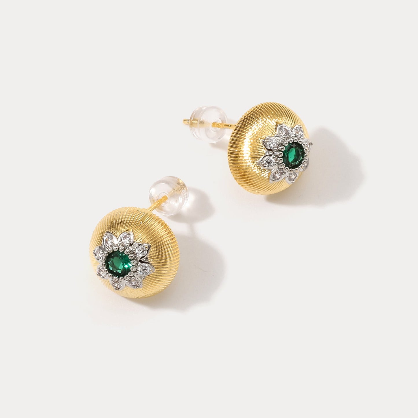 Emerald Flower Earrings