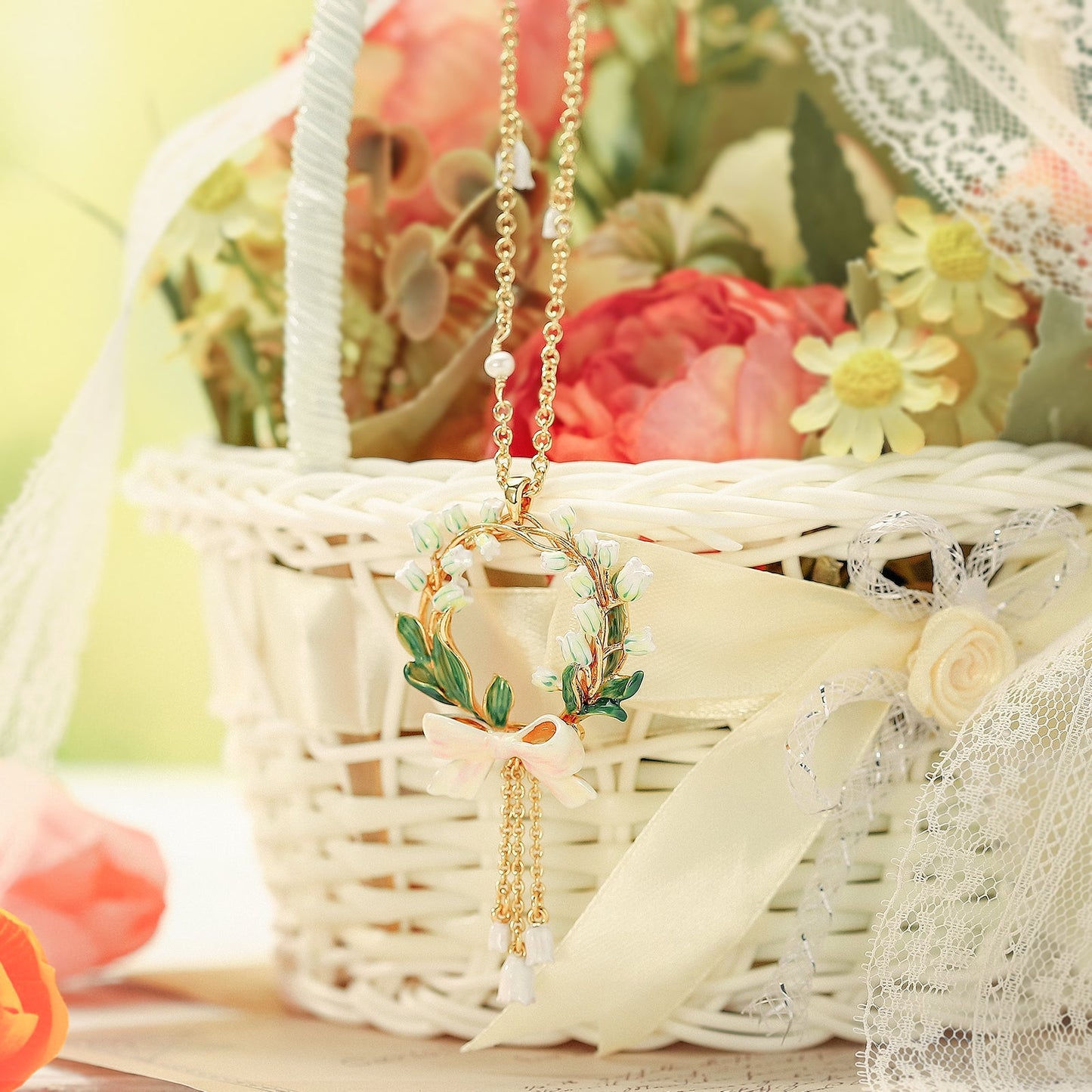 Lily Of The Valley Bow Necklace