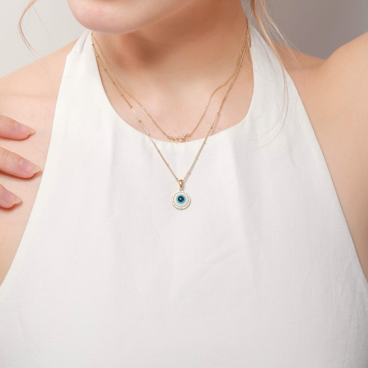 Blue Evil Eye Chain Necklace