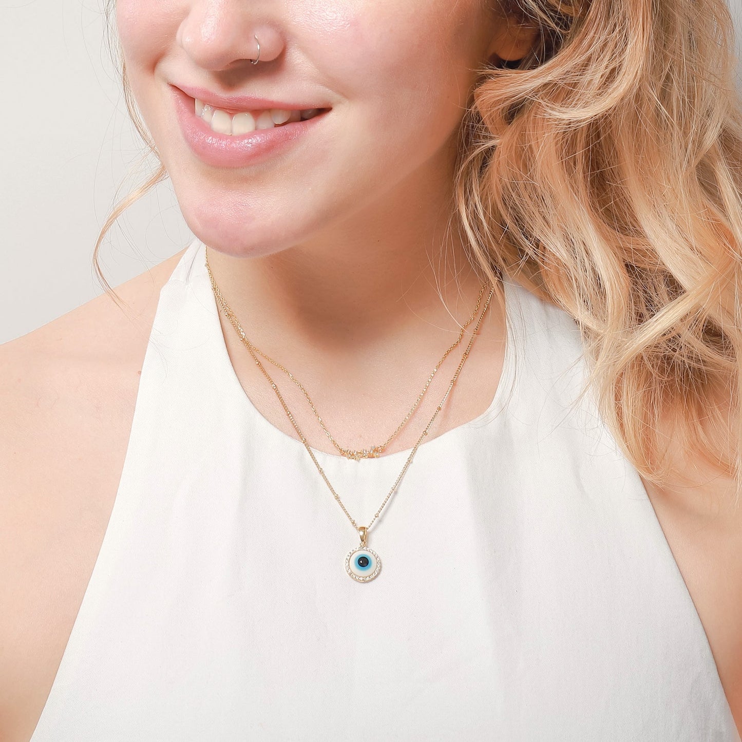 Blue Evil Eye Chain Necklace