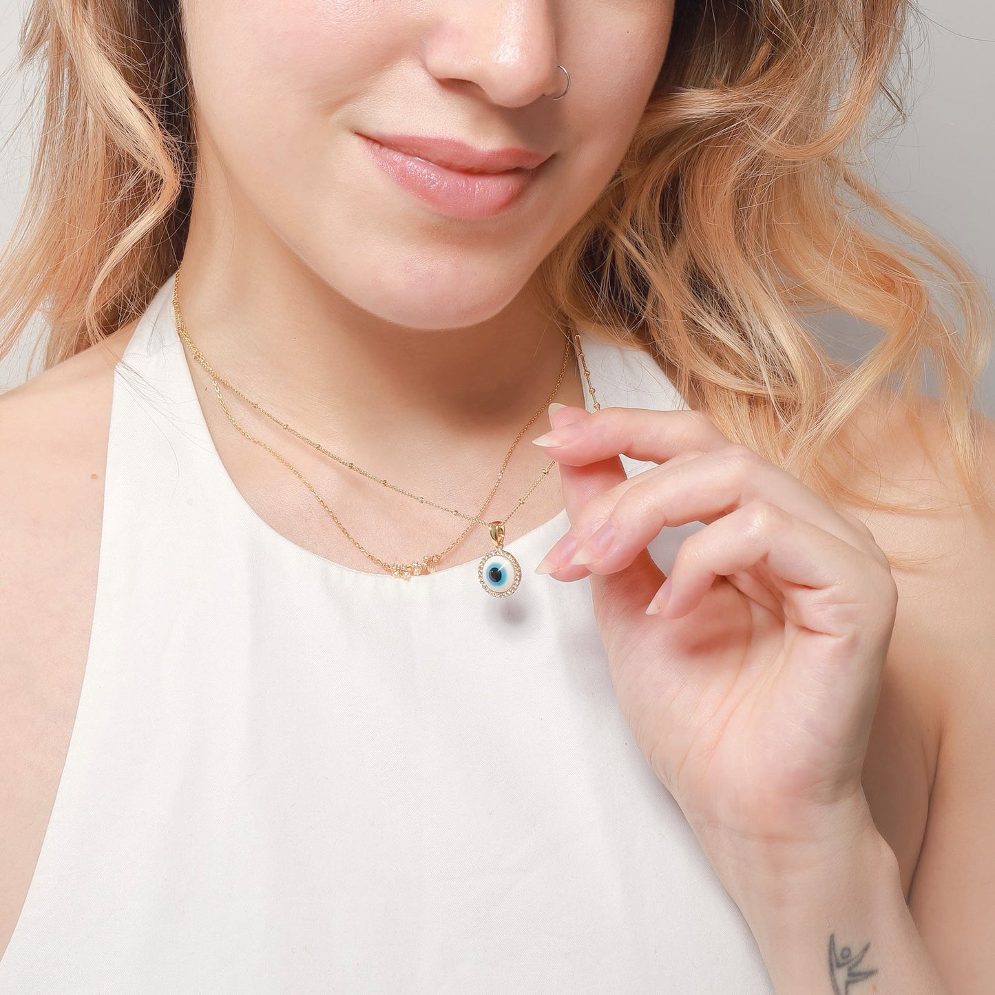 Blue Evil Eye Chain Necklace