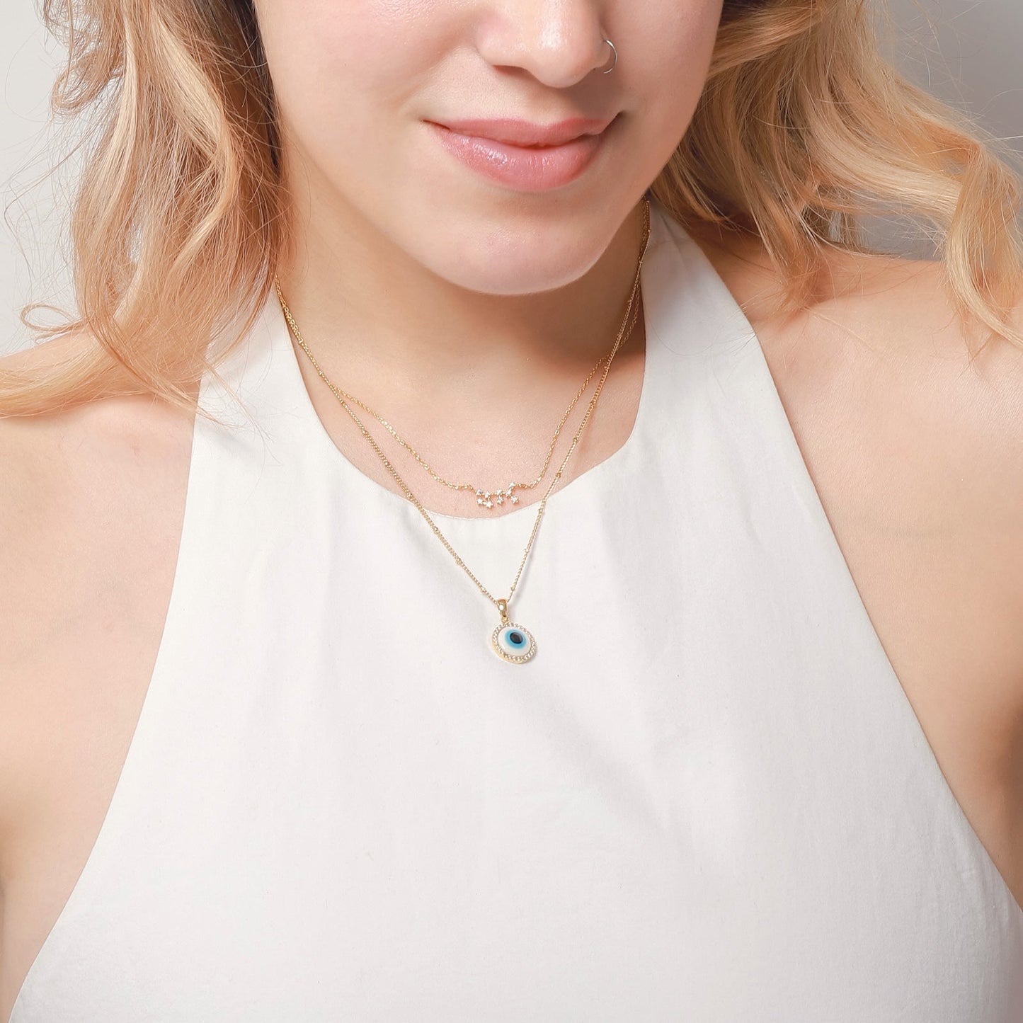 Blue Evil Eye Chain Necklace