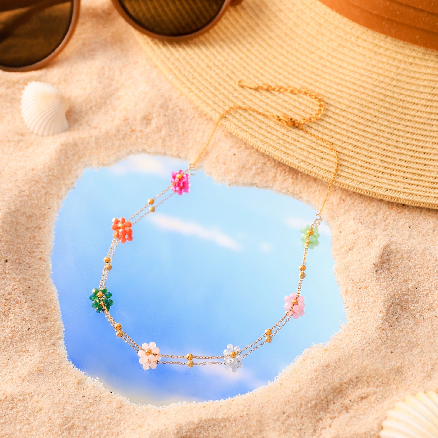 Flower Beaded Necklace