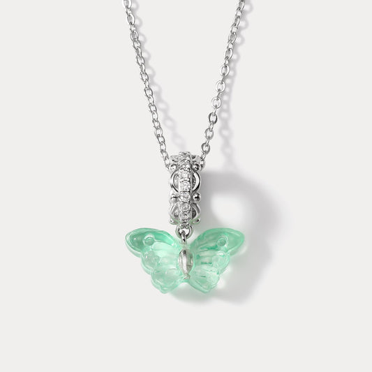 Forest Green Butterfly Necklace
