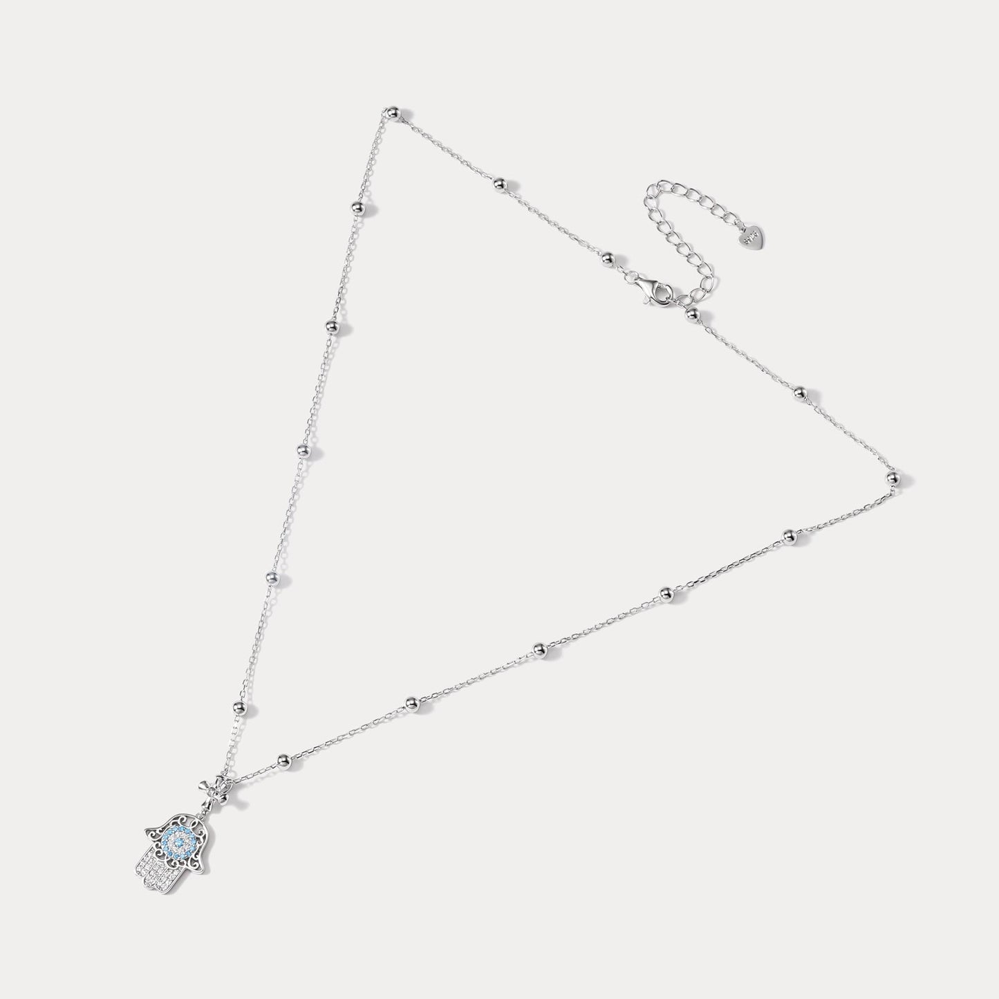 Silver Hamsa Hand Necklace