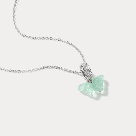 Forest Green Butterfly Necklace