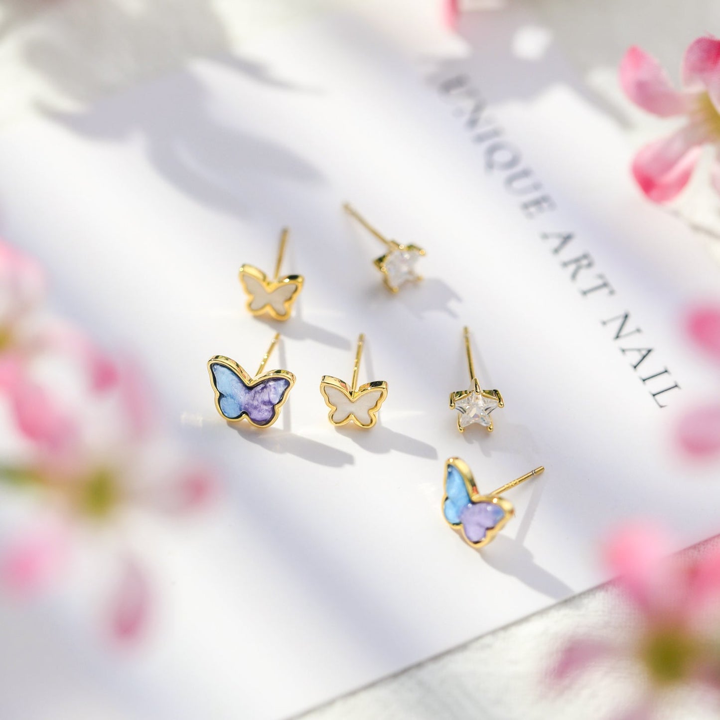 Colorful Butterfly Earrings Set