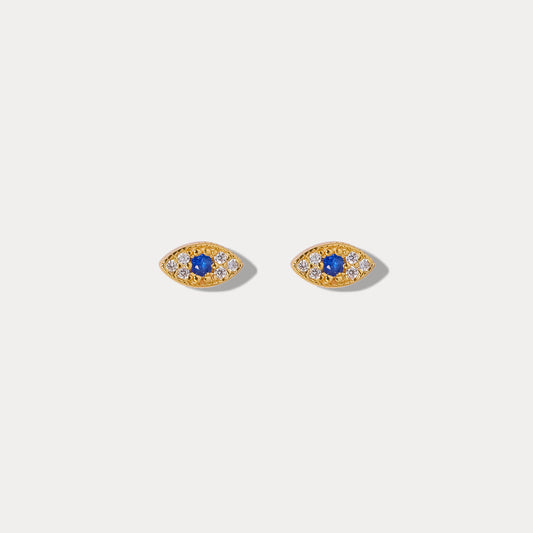 Sapphire Eyes Diamond Stud Earrings