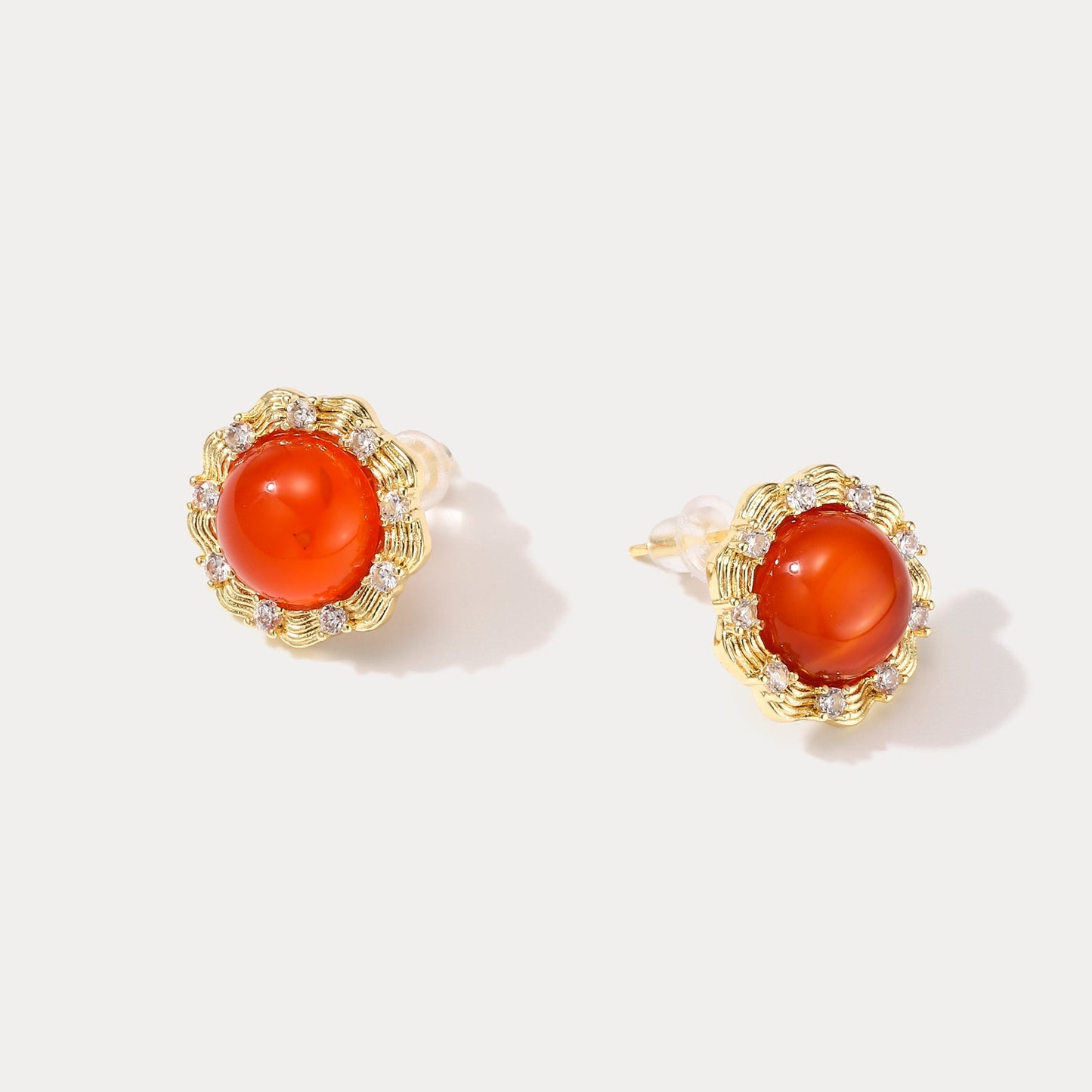 Ruby Round Earrings