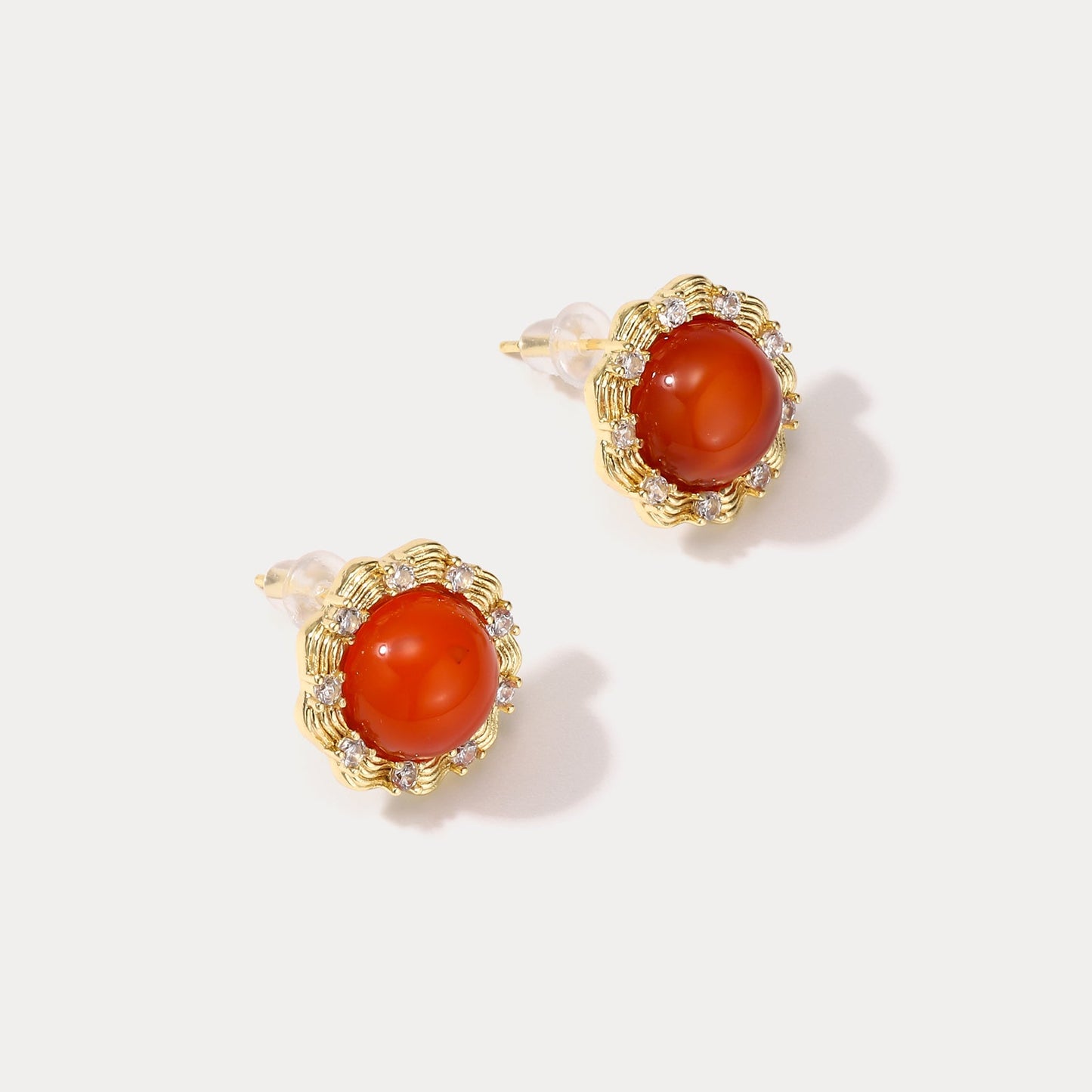 Ruby Round Earrings