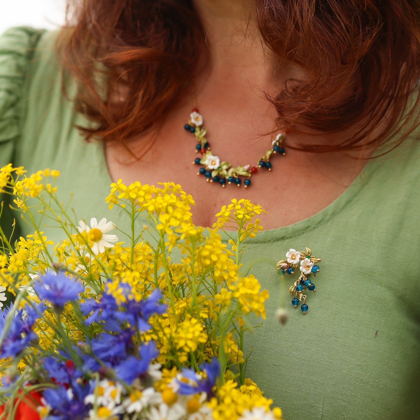 Blueberry Flower Necklace