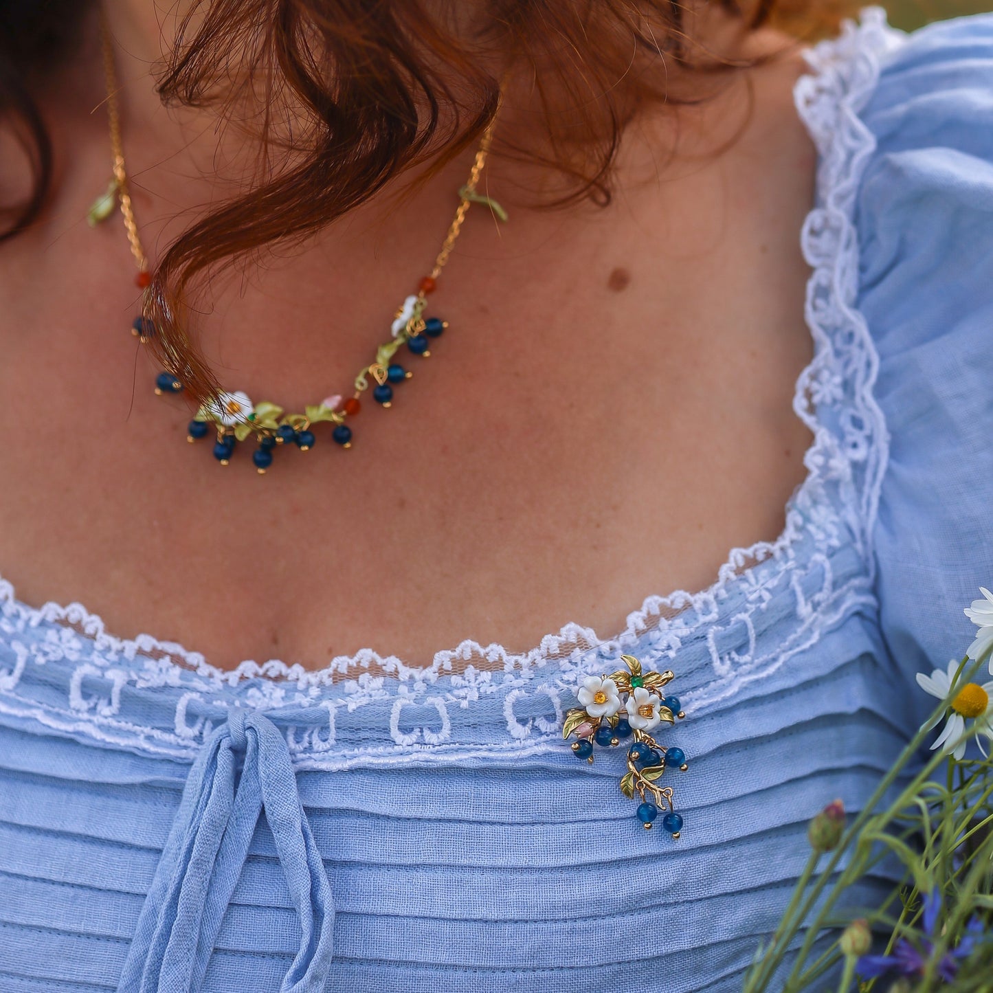Blueberry Flower Necklace