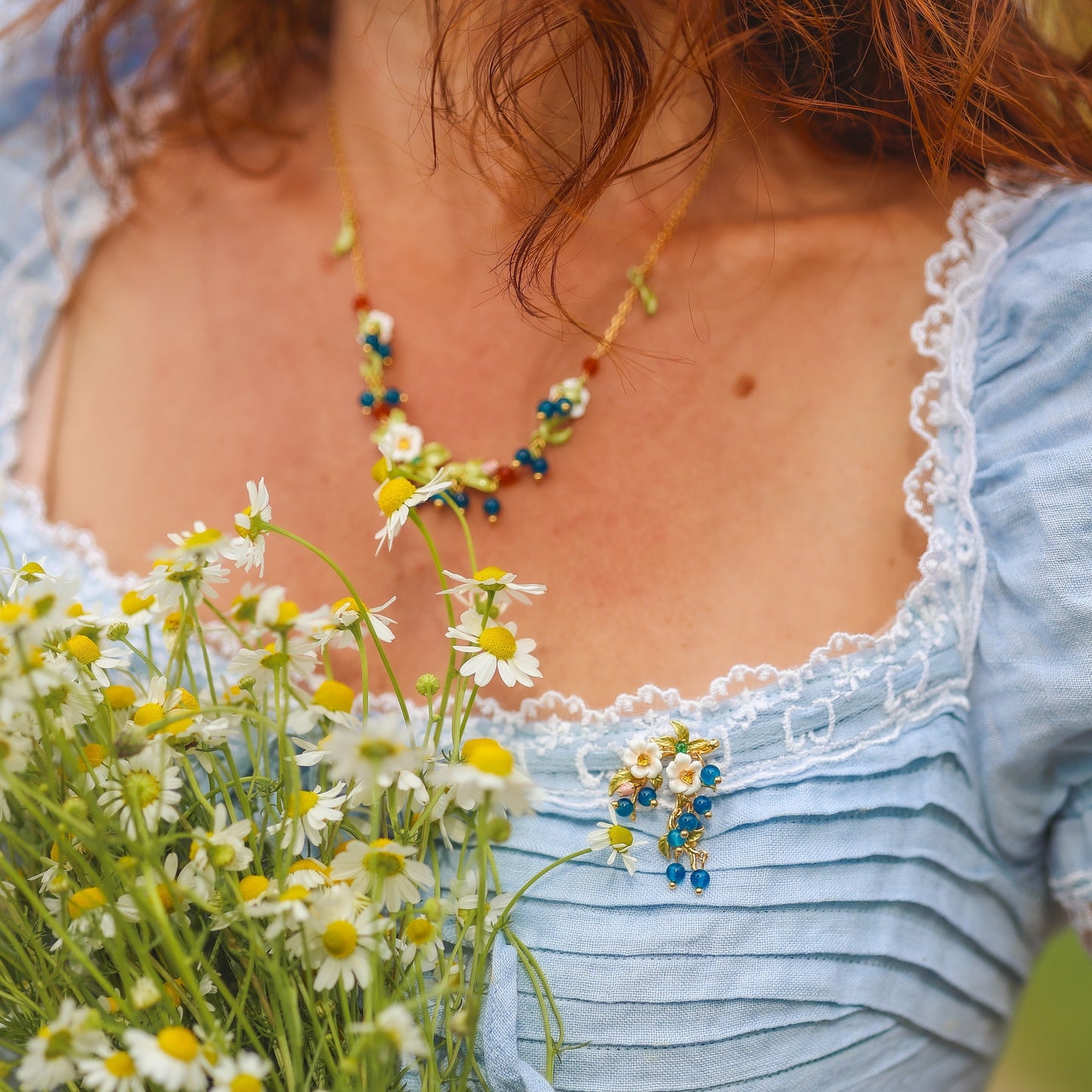 Blueberry Flower Necklace