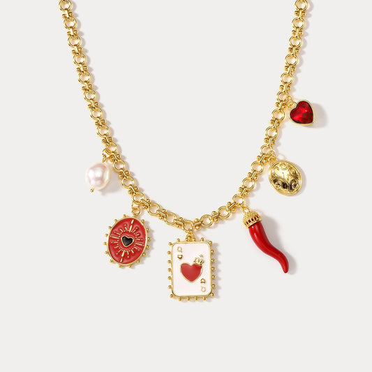 Queen's Card Charm Necklace