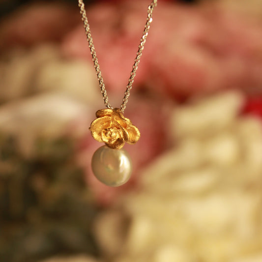 Gold Camellia Necklace