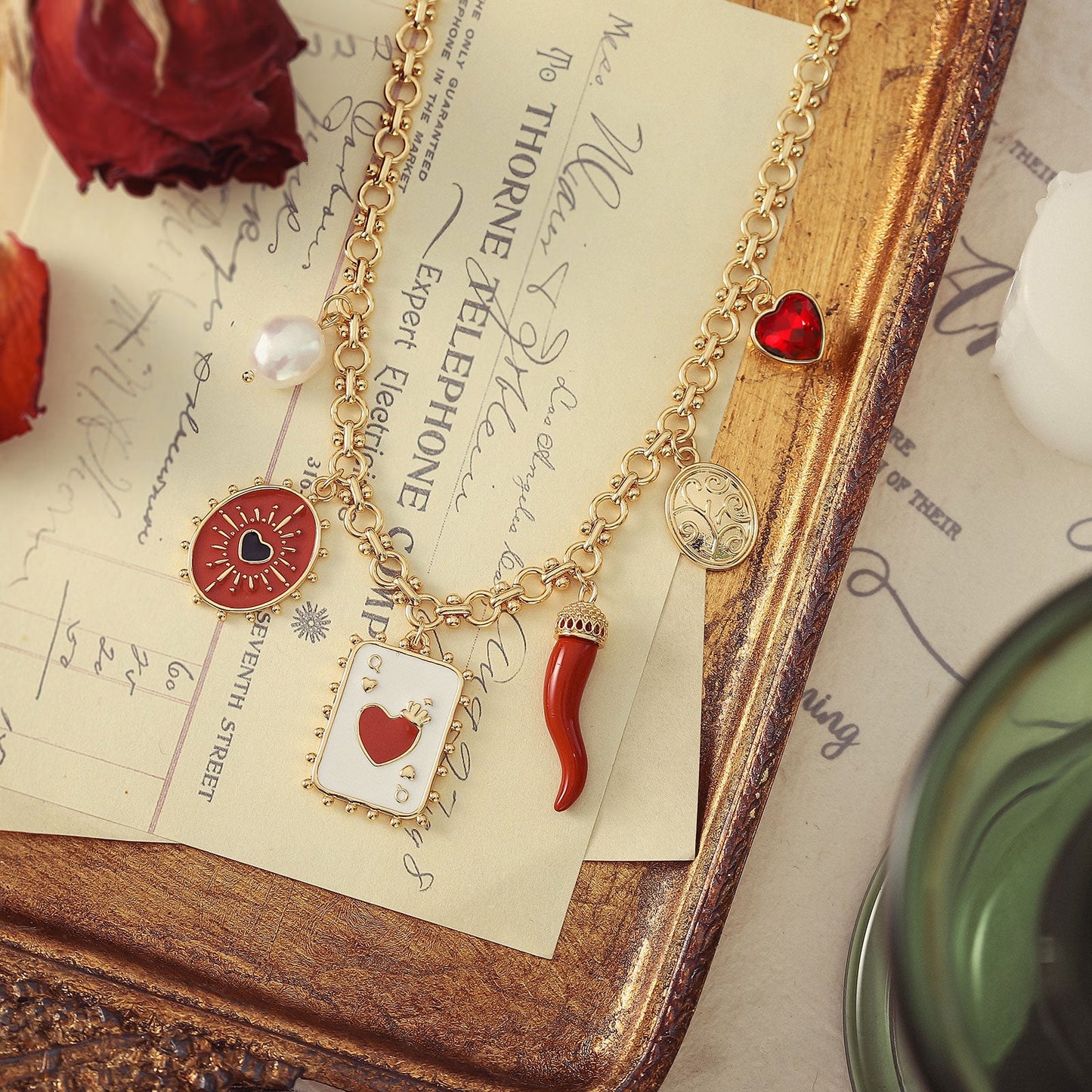 Queen's Card Charm Necklace