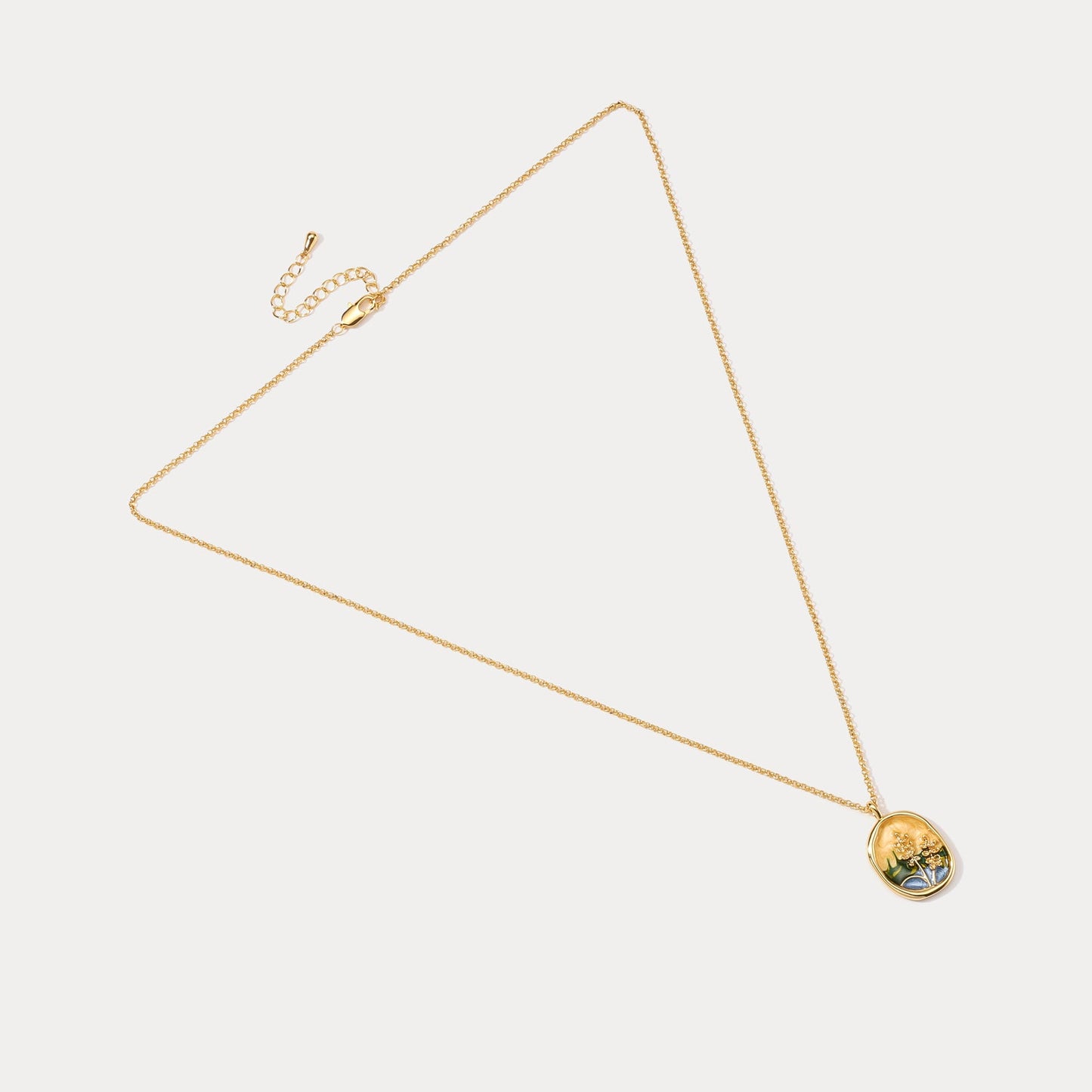 Country Cornfield Oil Painting Necklace