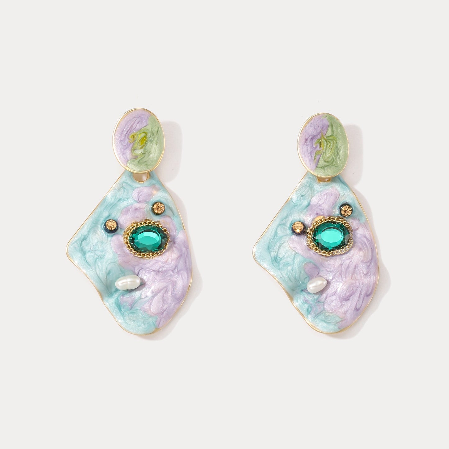 Violet Haze Oil Painting Earrings