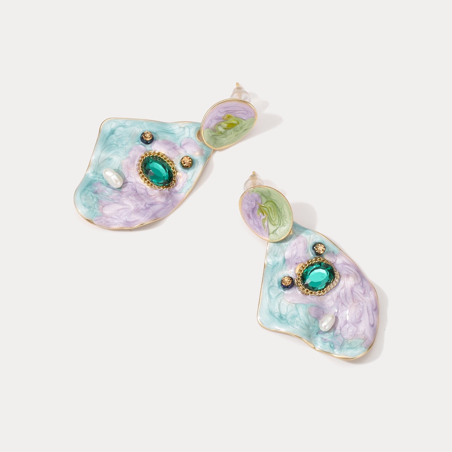 Violet Haze Oil Painting Earrings