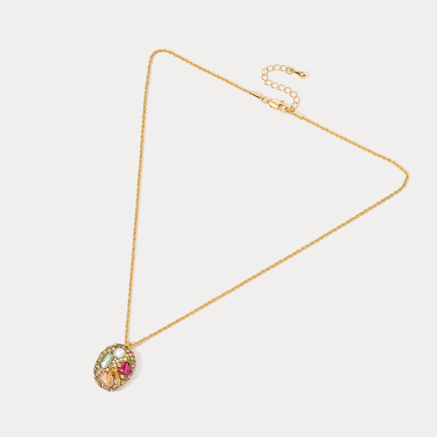 Gemstone Oil Painting Necklace