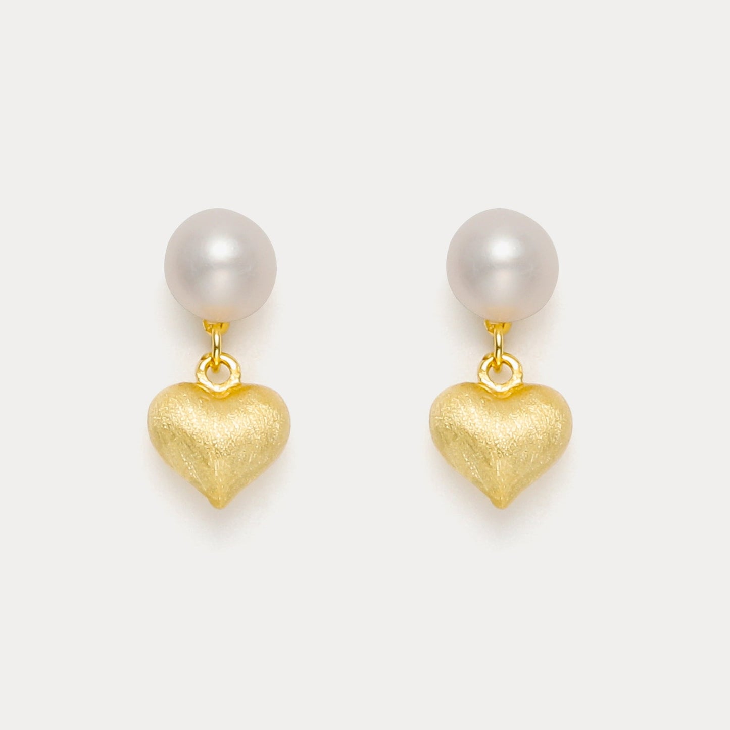 Pearl Heart Earrings