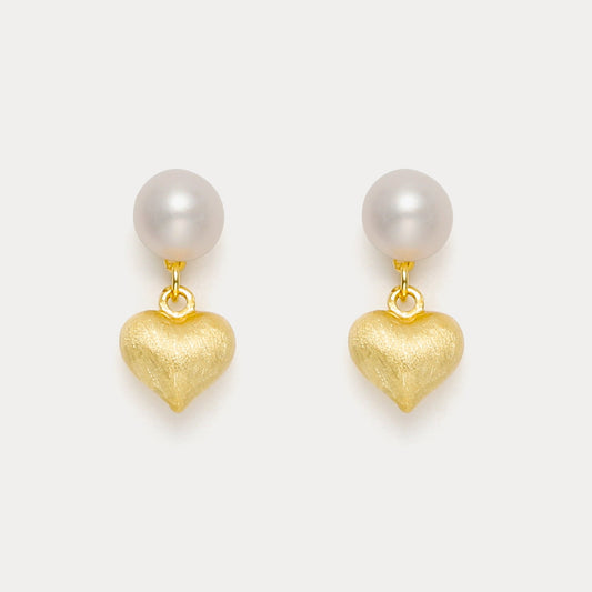 Pearl Heart Earrings