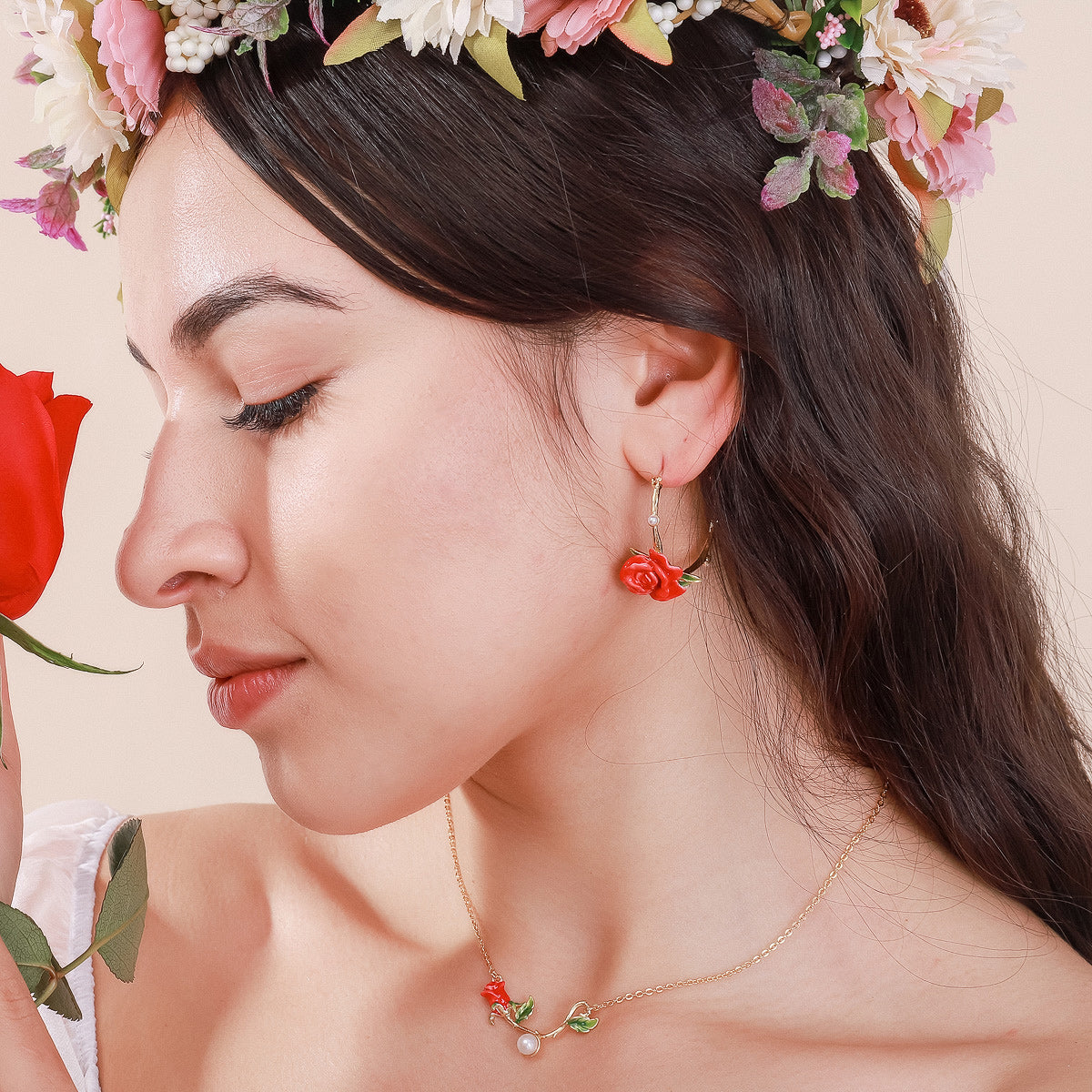 Rose Garland Stud Earrings