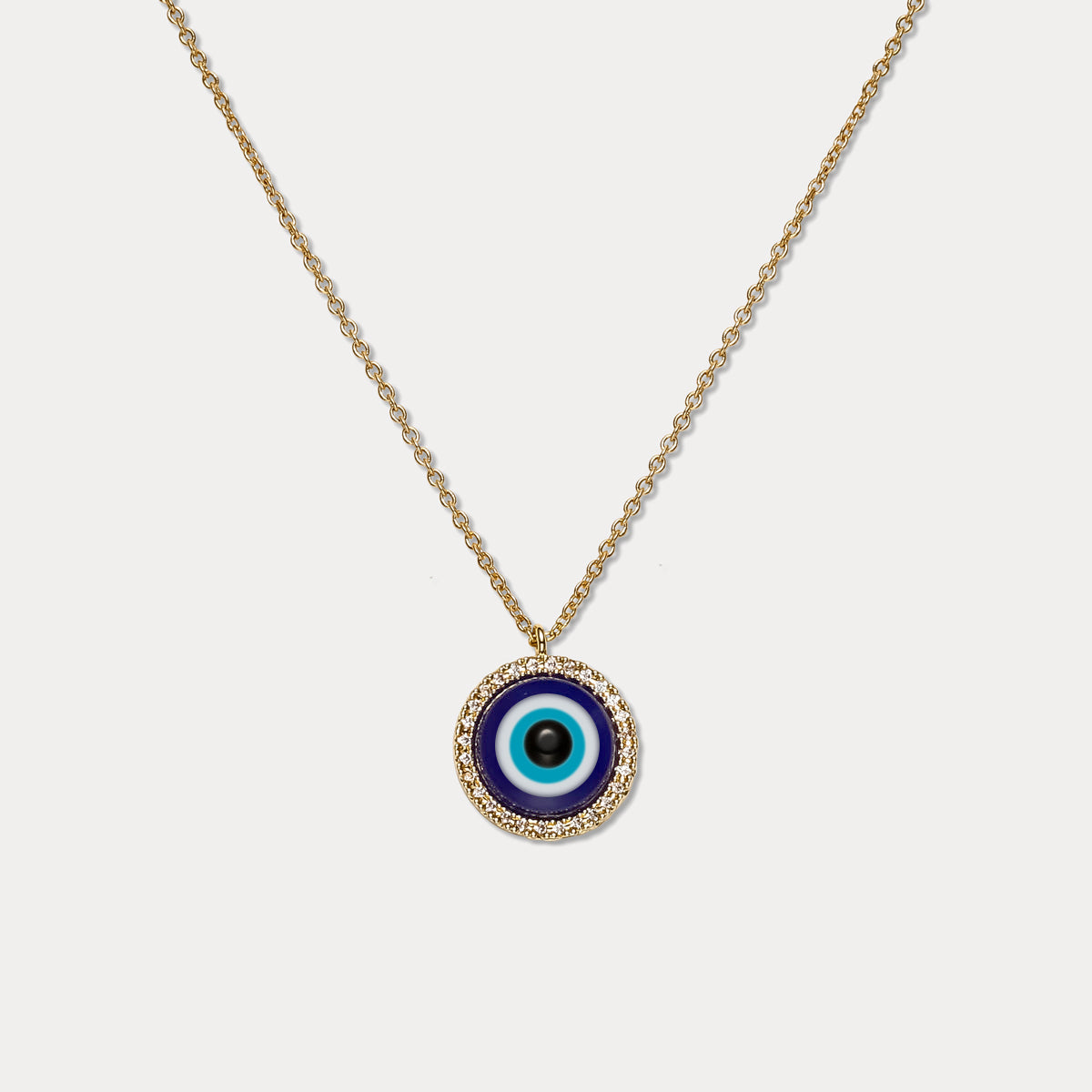 Dark-Blue Evil Eye Chain Necklace
