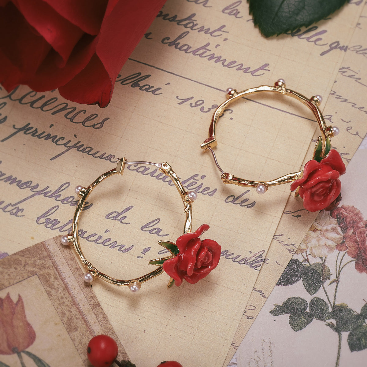 Rose Garland Stud Earrings