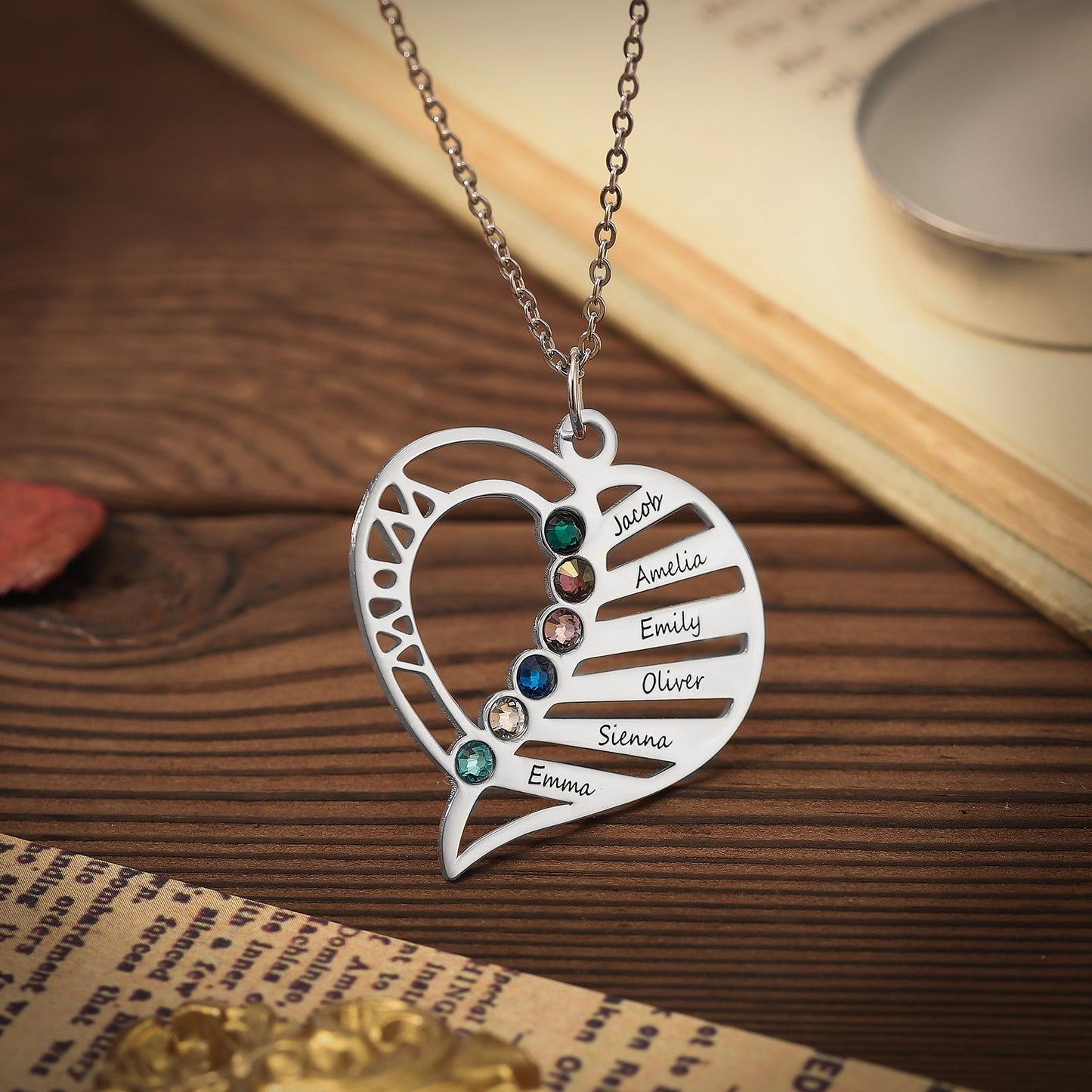 Multi-name Heart Necklace