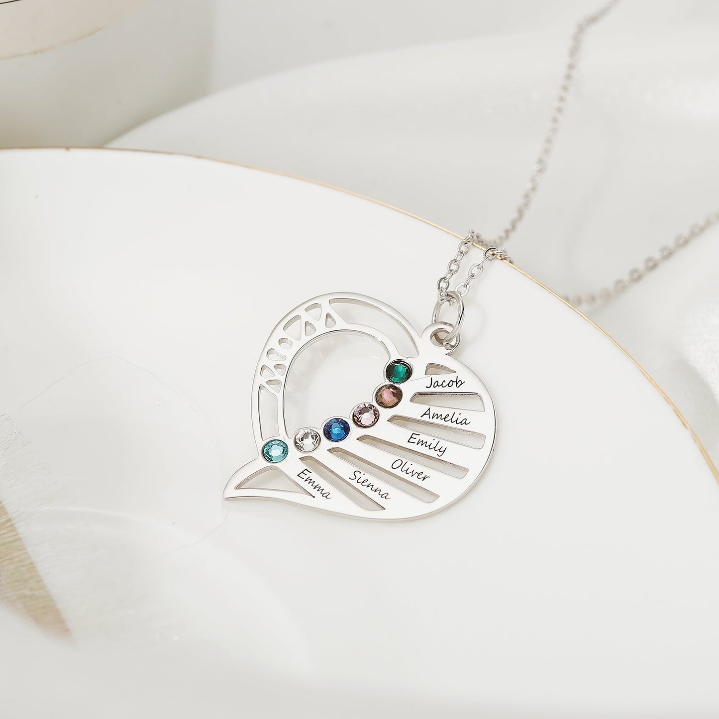Multi-name Heart Necklace
