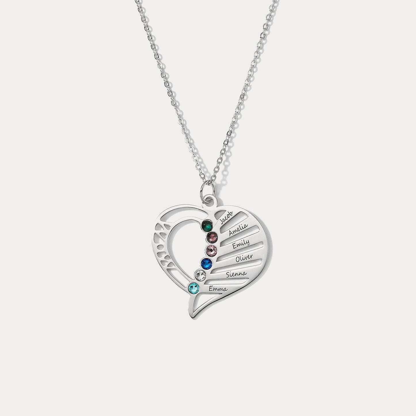 Multi-name Heart Necklace
