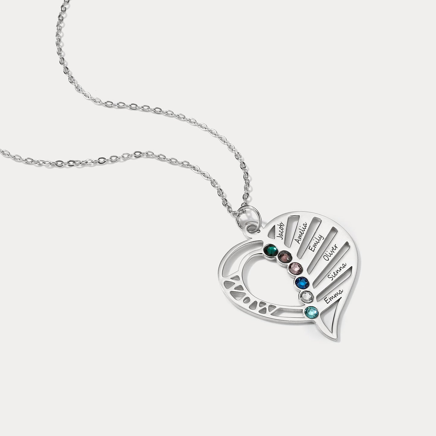 Multi-name Heart Necklace