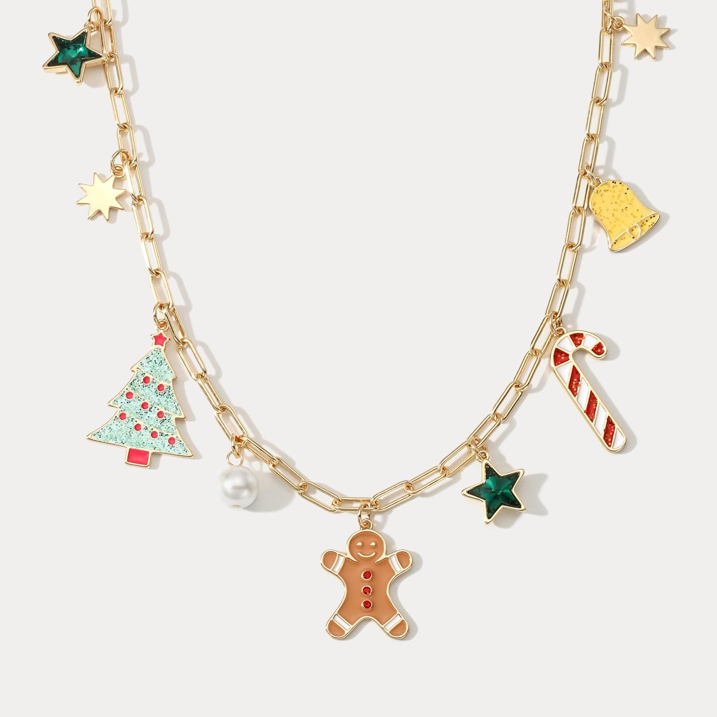 Christmas Tree Gingerbread Man Necklace