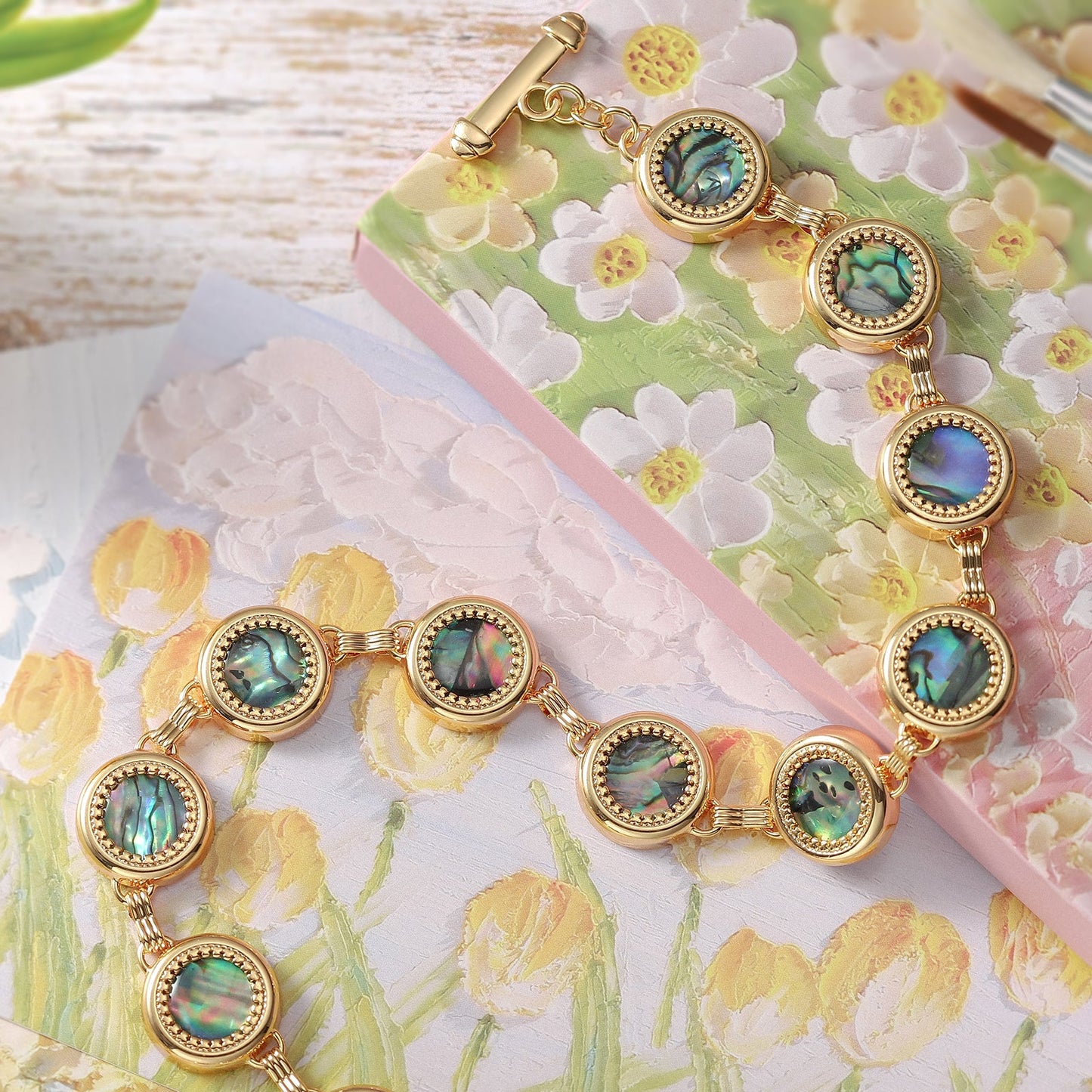 Abalone Shell Oil Painting Necklace