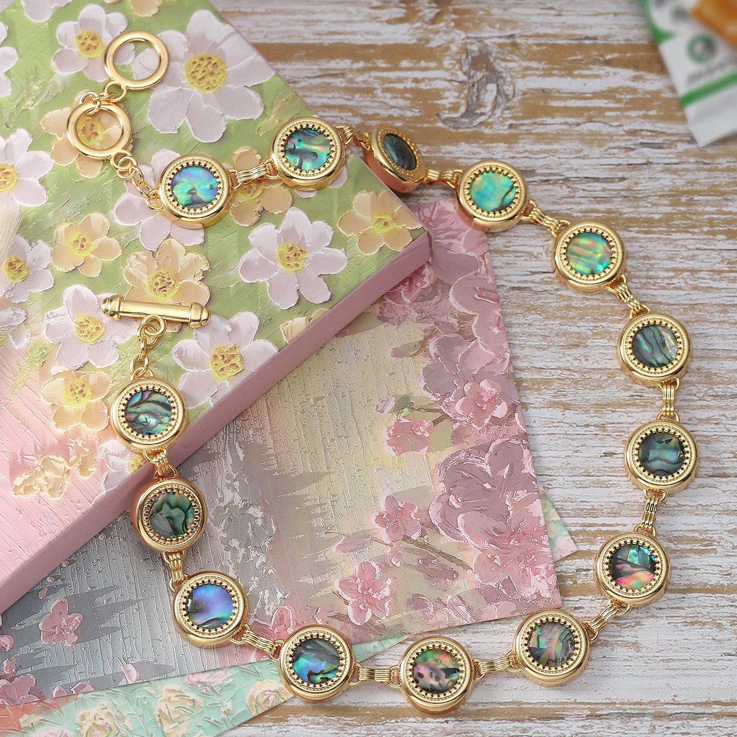 Abalone Shell Oil Painting Necklace