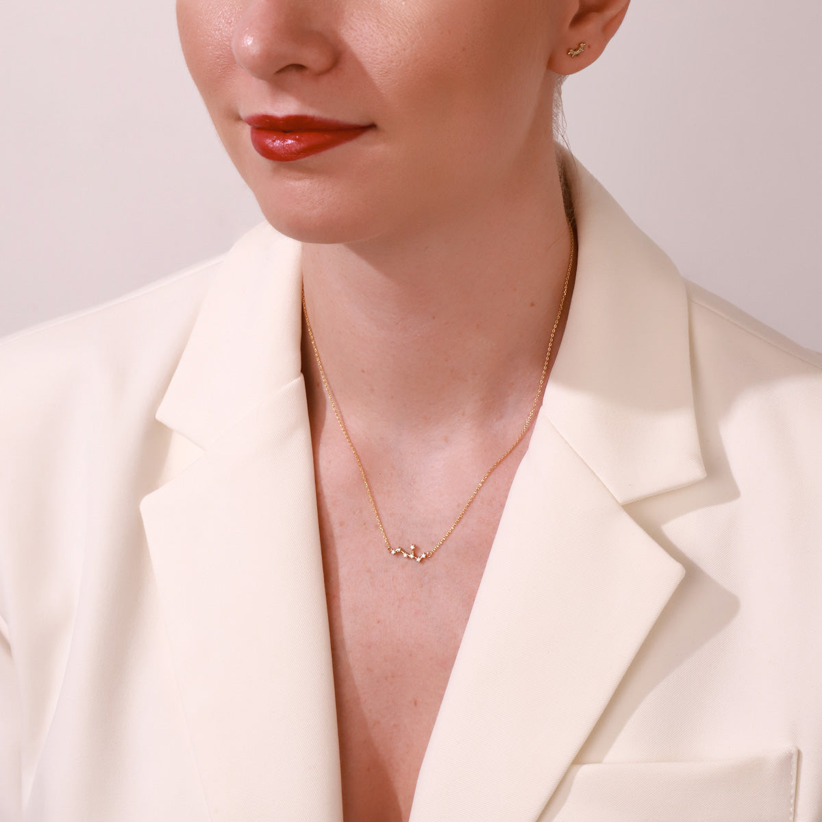 Virgo Constellation Diamond Pendant Necklace