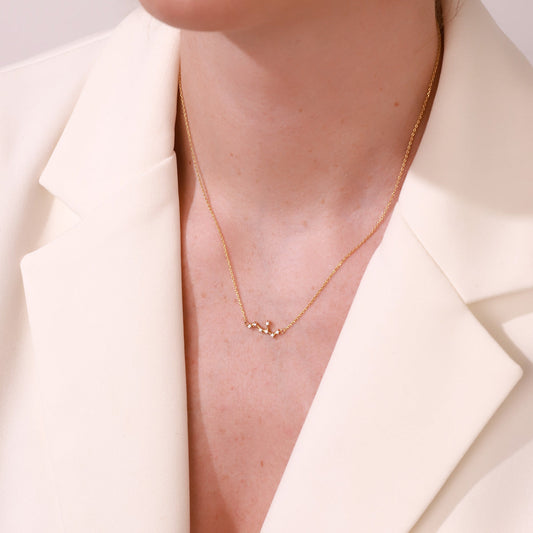 Virgo Constellation Diamond Pendant Necklace